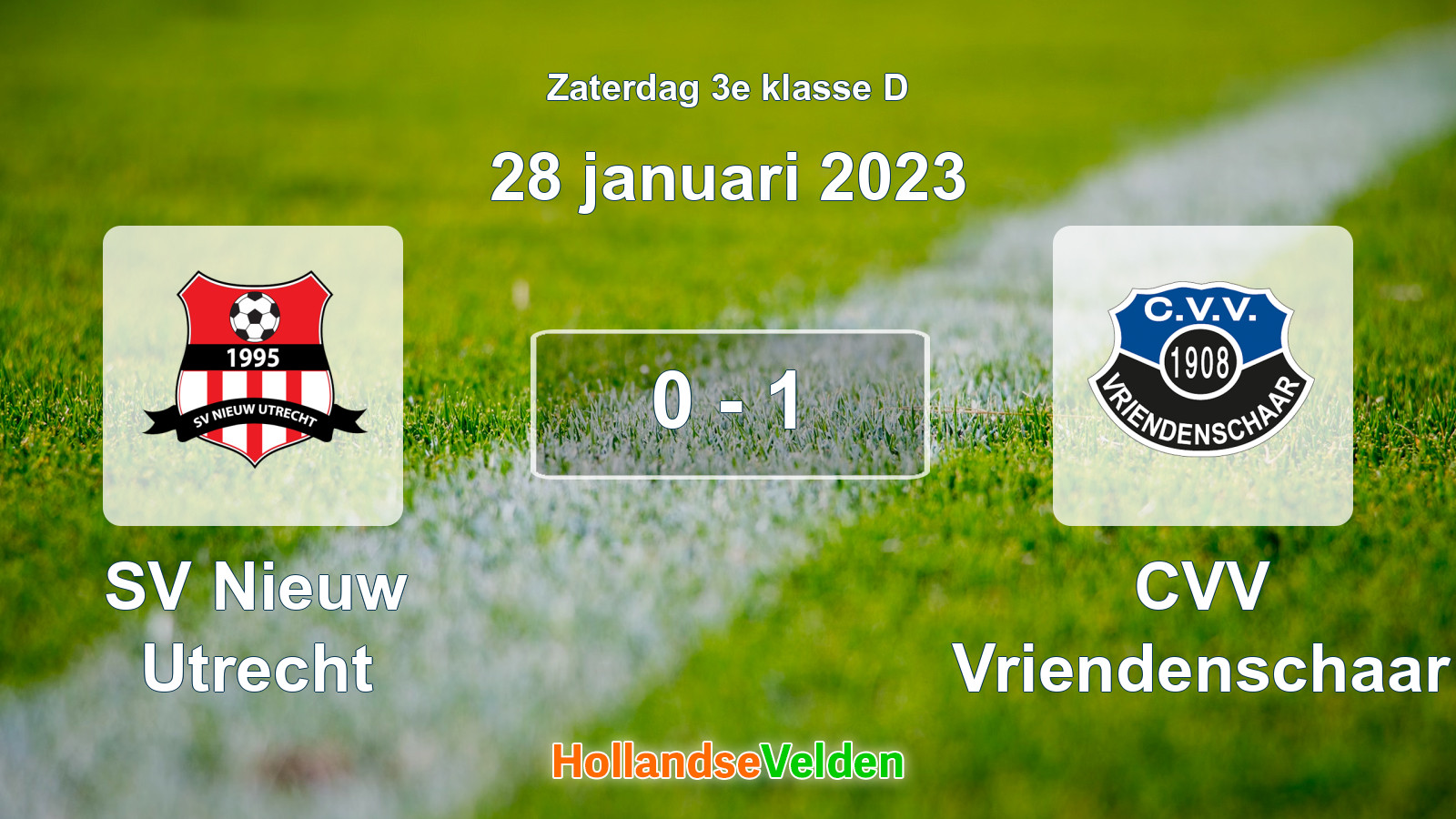 Gespeelde wedstrijd: SV Nieuw Utrecht - CVV Vriendenschaar 0 - 1 (28 januari 2023)