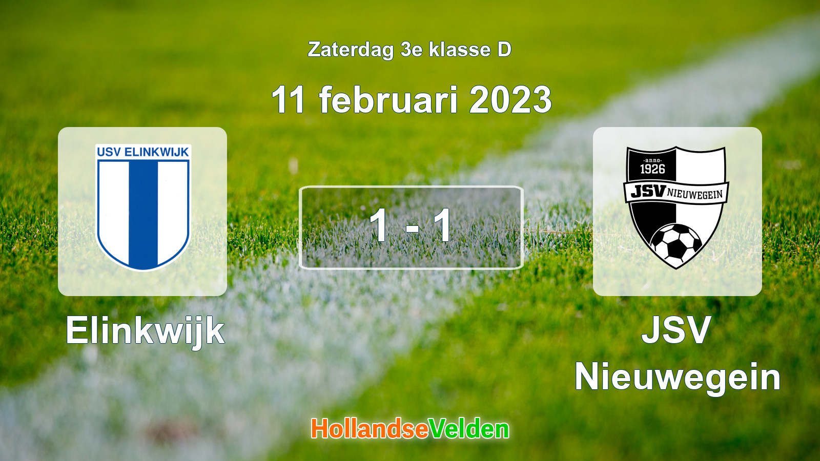 Gespeelde wedstrijd: Elinkwijk - JSV Nieuwegein 1 - 1 (11 februari 2023)