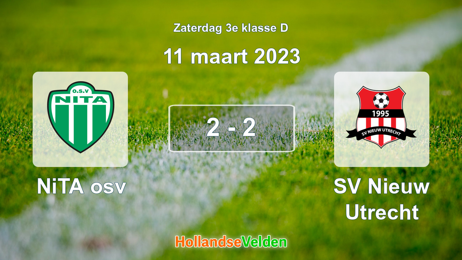 Gespeelde wedstrijd: NiTA osv - SV Nieuw Utrecht 2 - 2 (11 maart 2023)