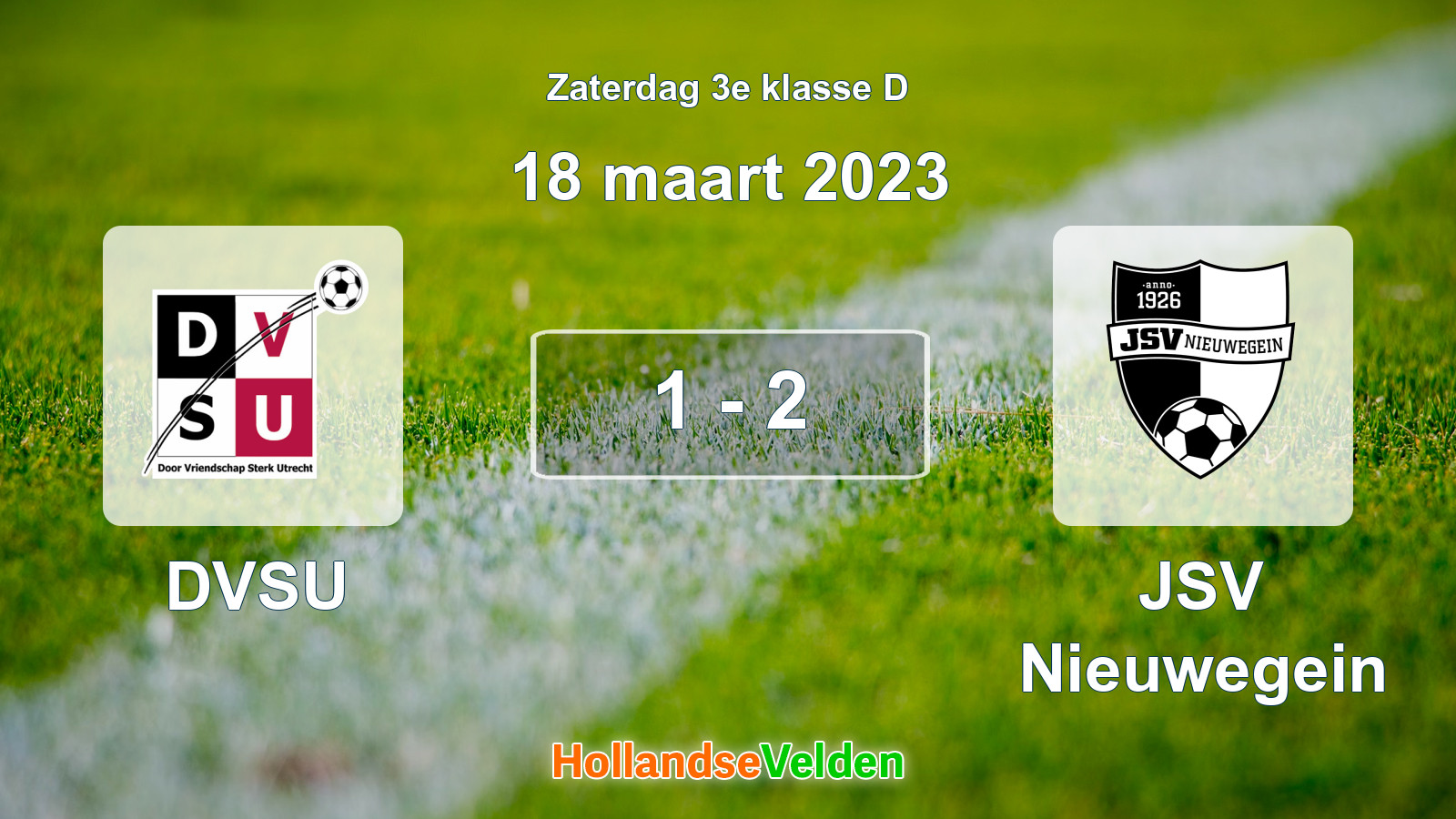 Gespeelde wedstrijd: DVSU - JSV Nieuwegein 1 - 2 (18 maart 2023)