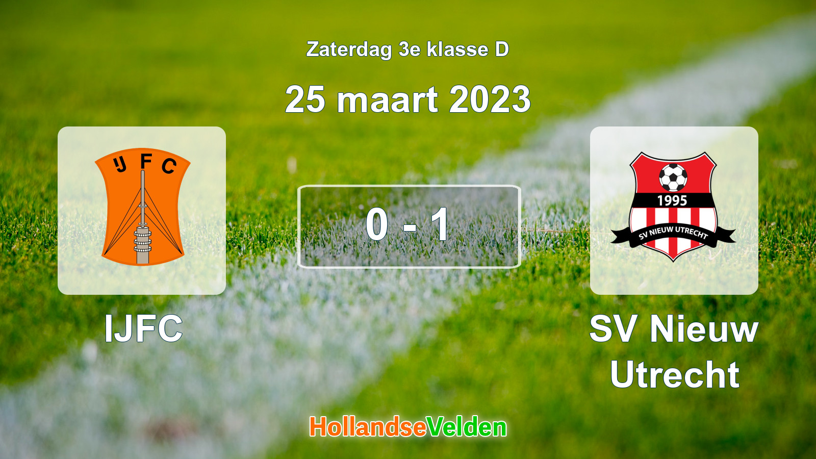 Gespeelde wedstrijd: IJFC - SV Nieuw Utrecht 0 - 1 (25 maart 2023)