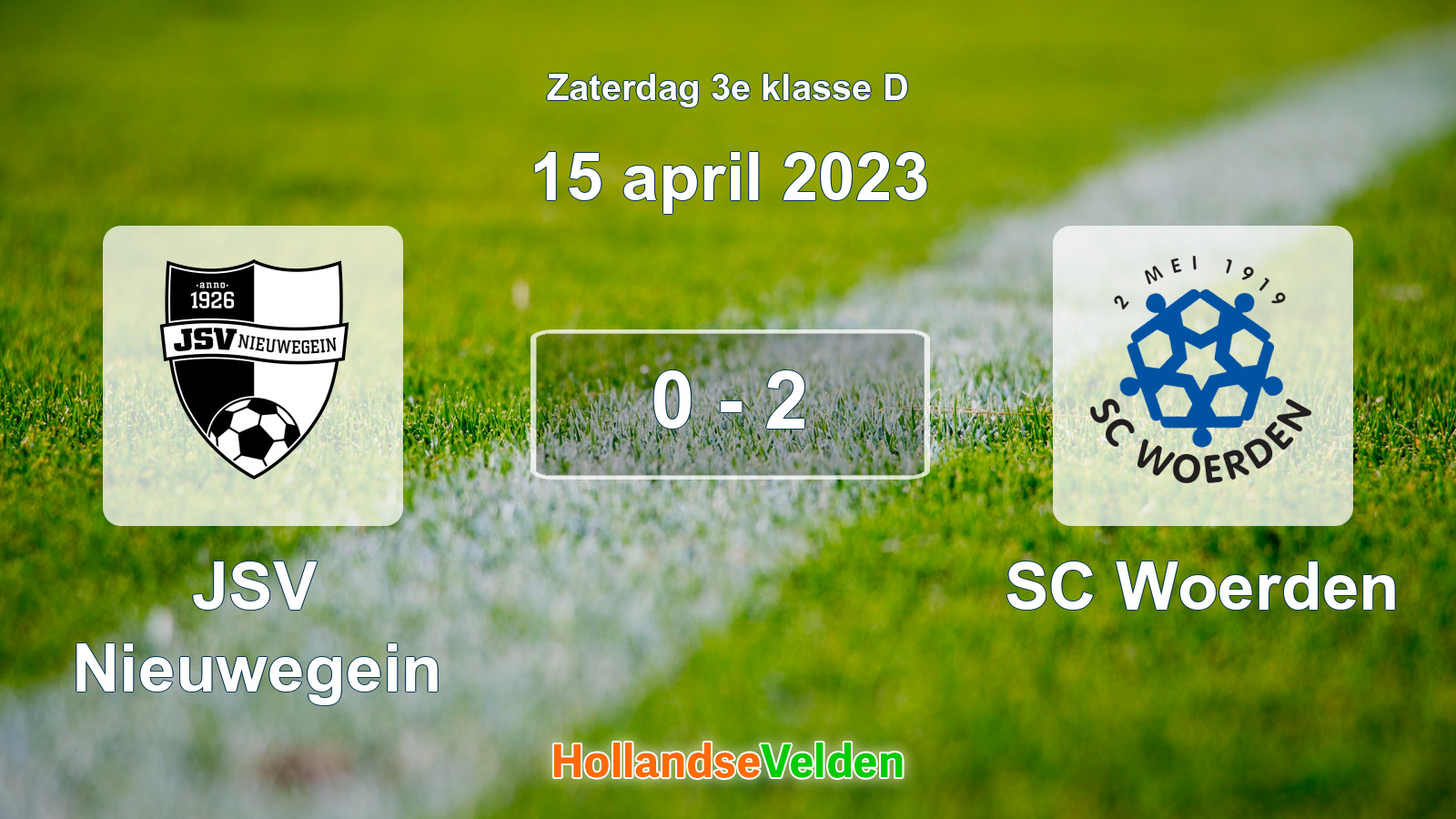 Gespeelde wedstrijd: JSV Nieuwegein - SC Woerden 0 - 2 (15 april 2023)