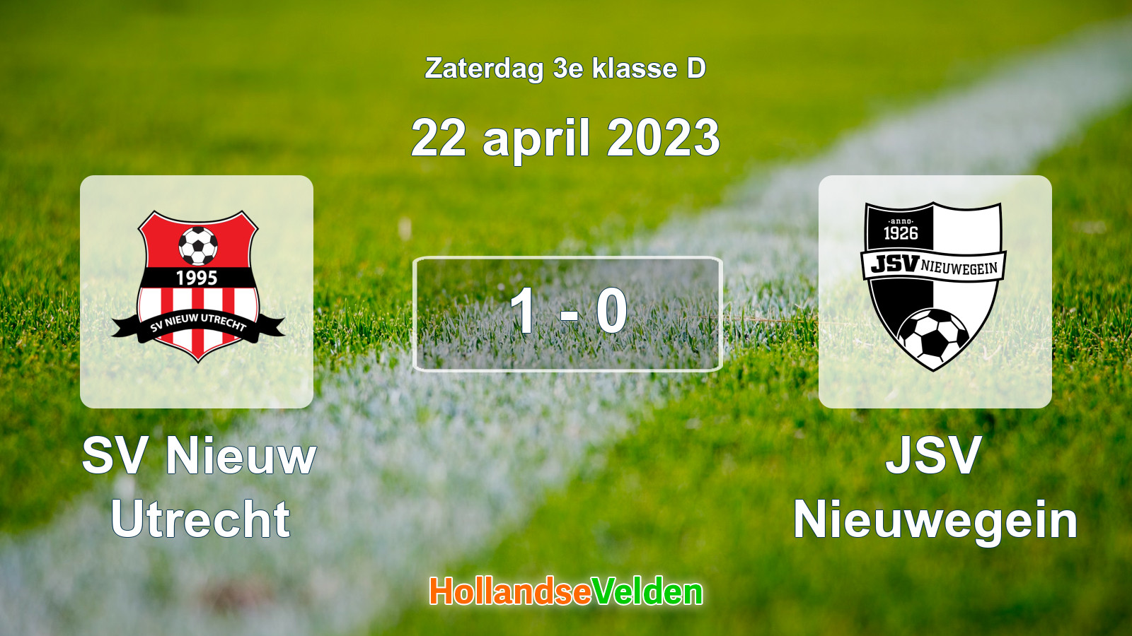 Gespeelde wedstrijd: SV Nieuw Utrecht - JSV Nieuwegein 1 - 0 (22 april 2023)