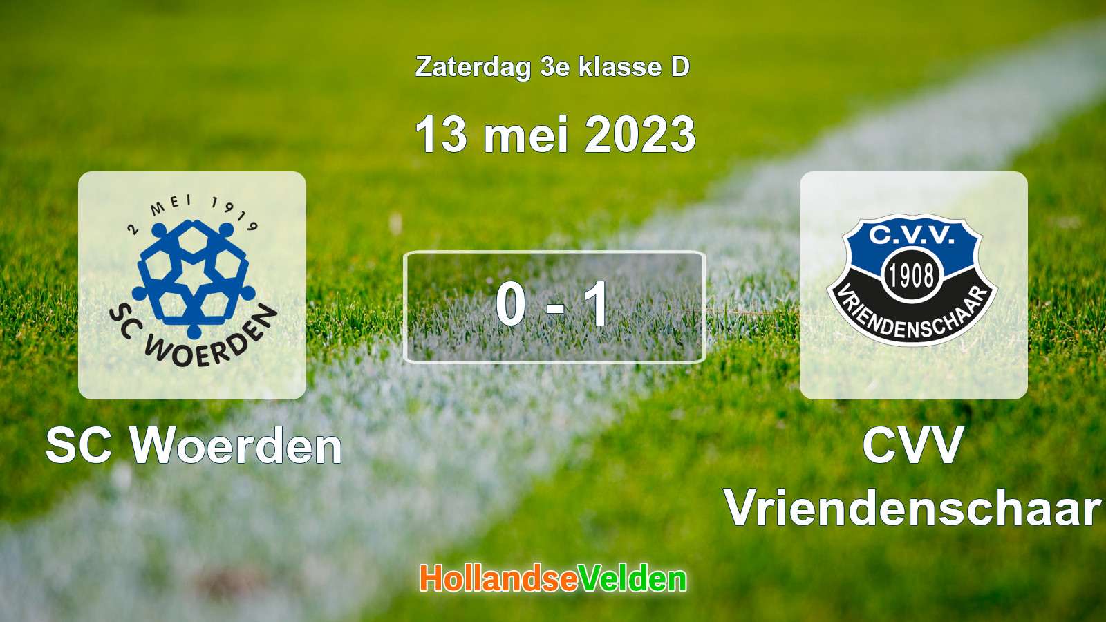 Gespeelde wedstrijd: SC Woerden - CVV Vriendenschaar 0 - 1 (13 mei 2023)