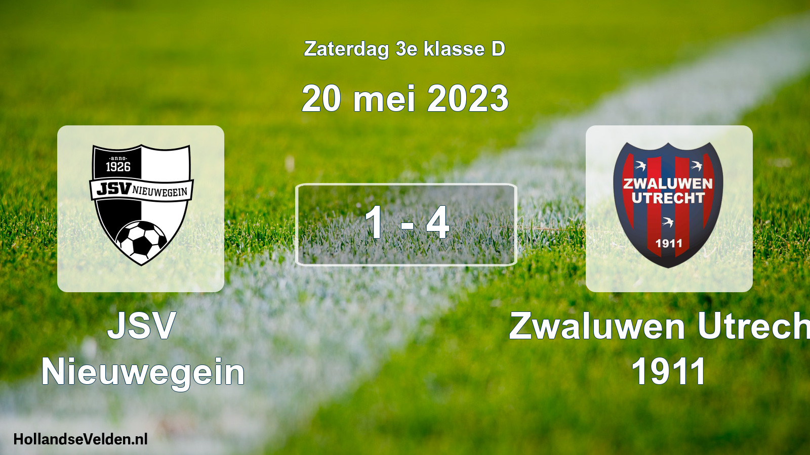 Gespeelde wedstrijd: JSV Nieuwegein - Zwaluwen Utrecht 1911 1 - 4 (20 mei 2023)