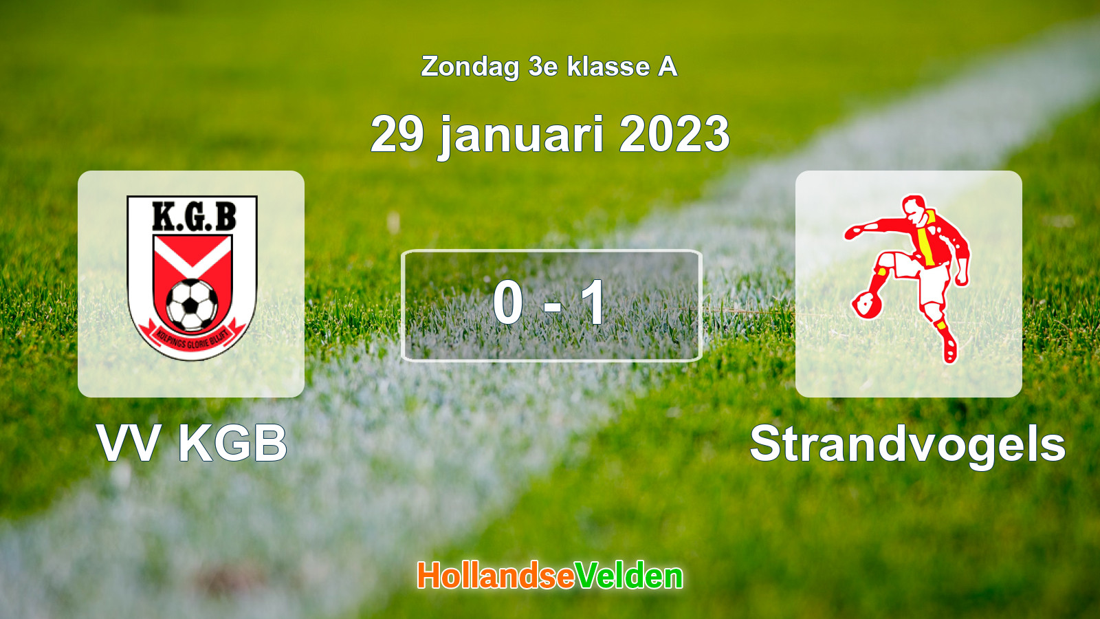 Gespeelde wedstrijd: VV KGB - Strandvogels 0 - 1 (29 januari 2023)