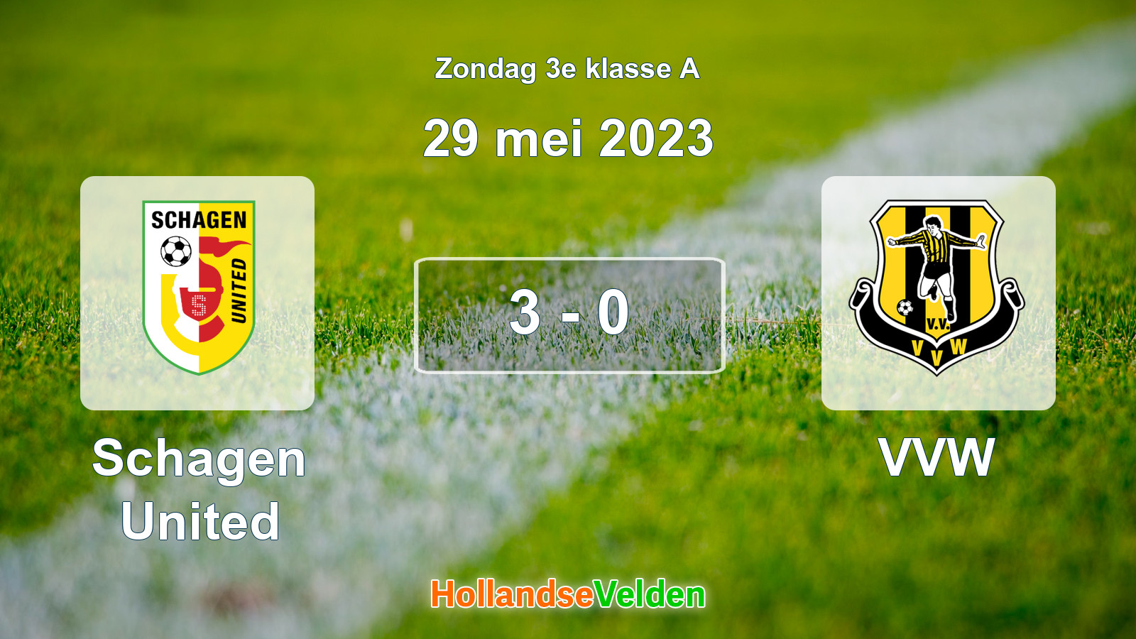 Gespeelde wedstrijd: Schagen United - VVW 3 - 0 (29 mei 2023)