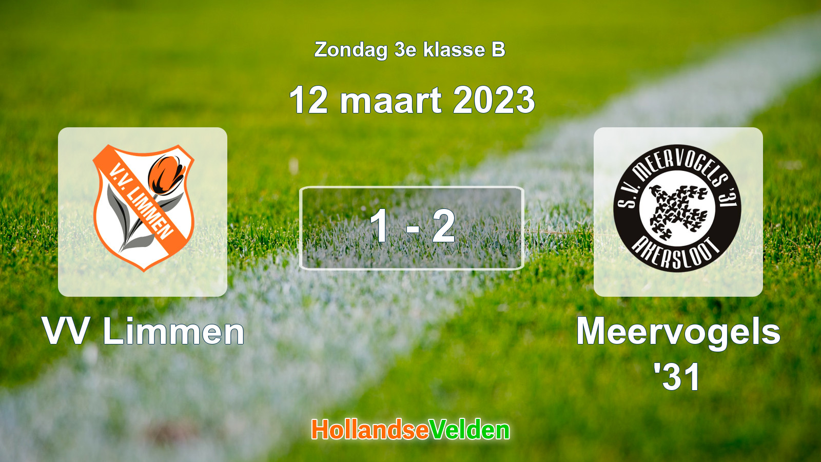 Gespeelde wedstrijd: VV Limmen - Meervogels '31 1 - 2 (12 maart 2023)
