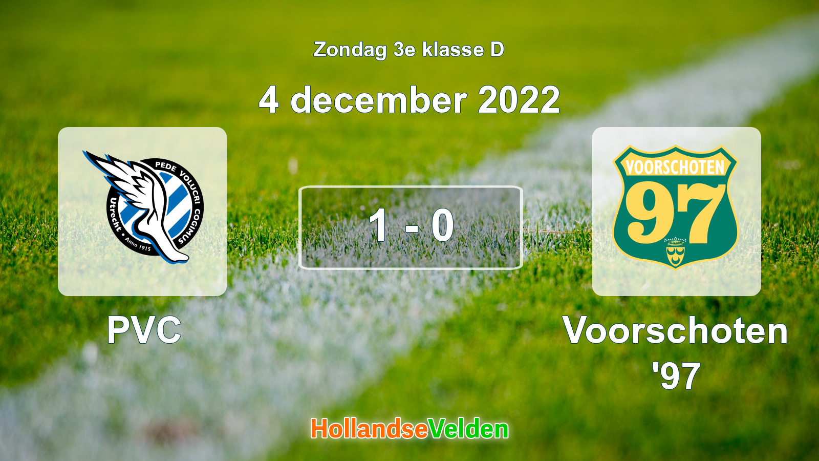 Gespeelde wedstrijd: PVC - Voorschoten '97 1 - 0 (4 december 2022)