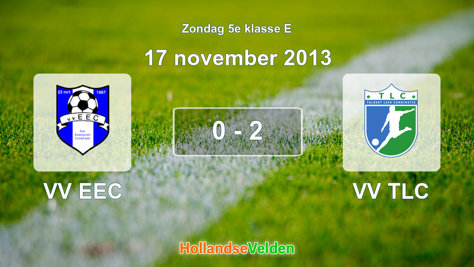 Gespeelde wedstrijd: VV EEC - VV TLC 0 - 2 (17 november 2013)