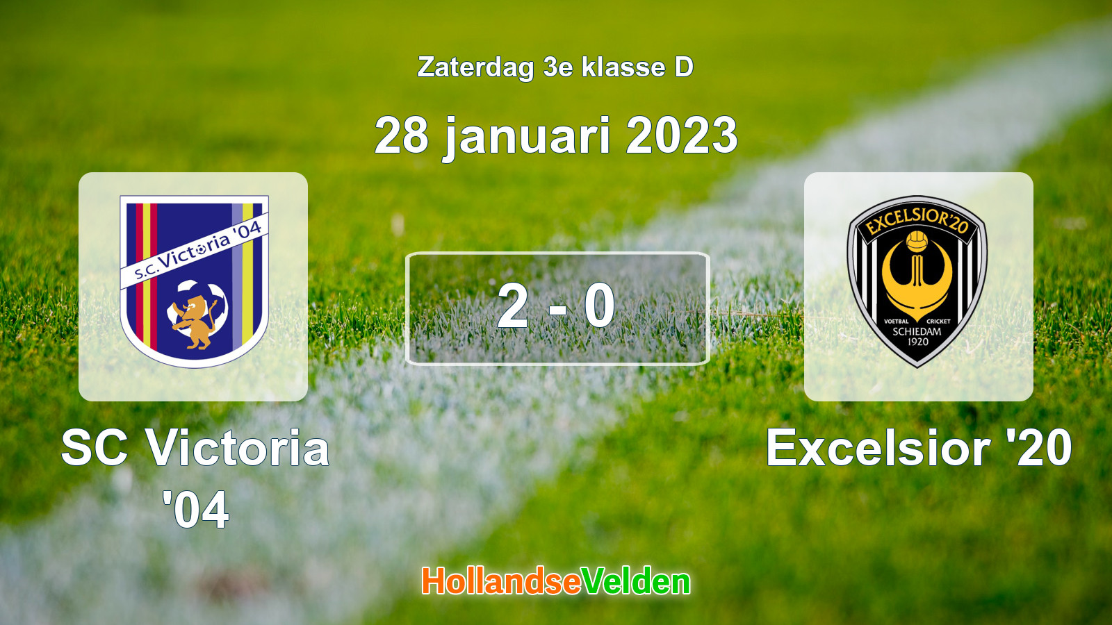 Gespeelde wedstrijd: SC Victoria '04 - Excelsior '20 2 - 0 (28 januari 2023)