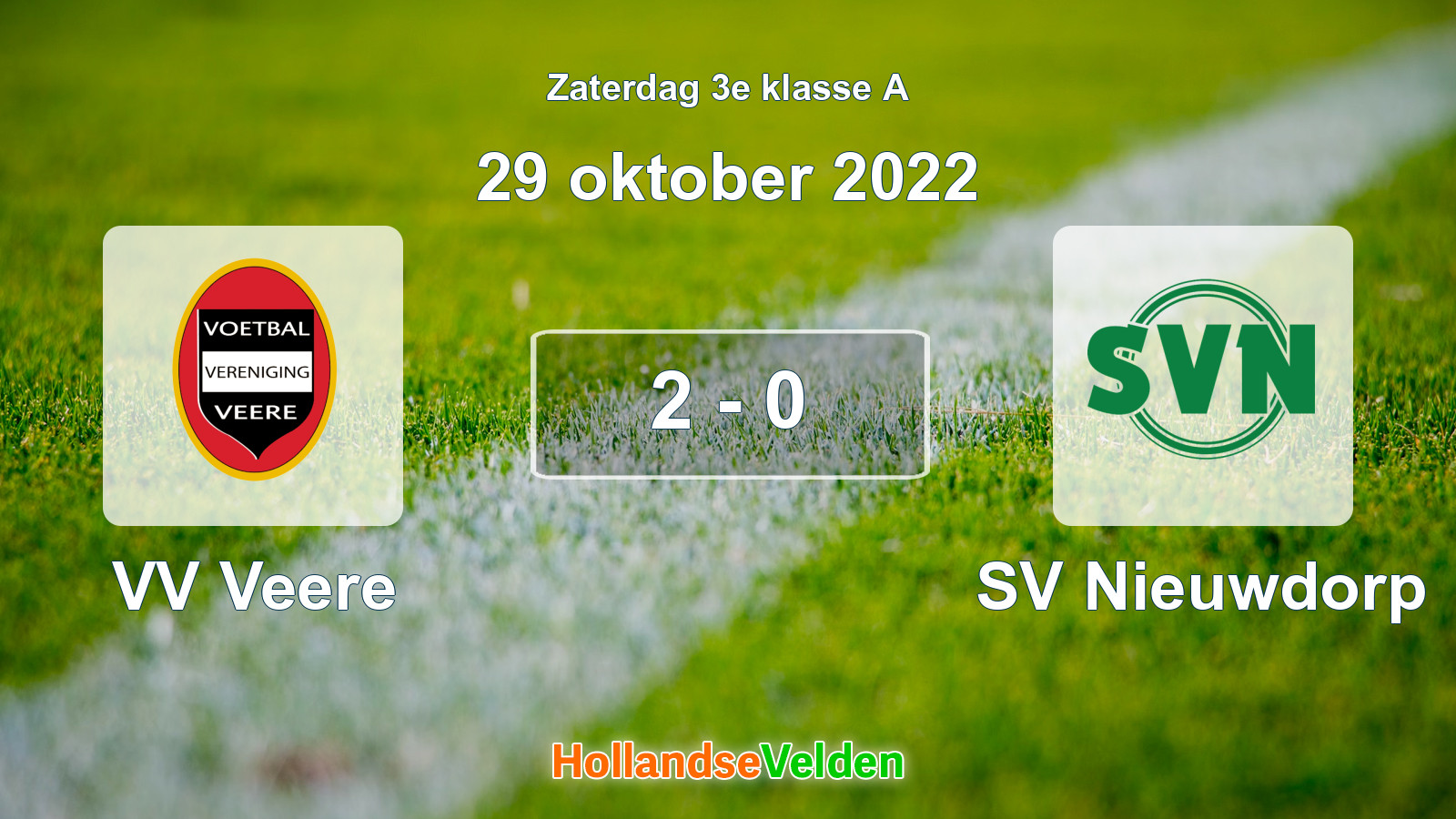 Gespeelde wedstrijd: VV Veere - SV Nieuwdorp 2 - 0 (29 oktober 2022)