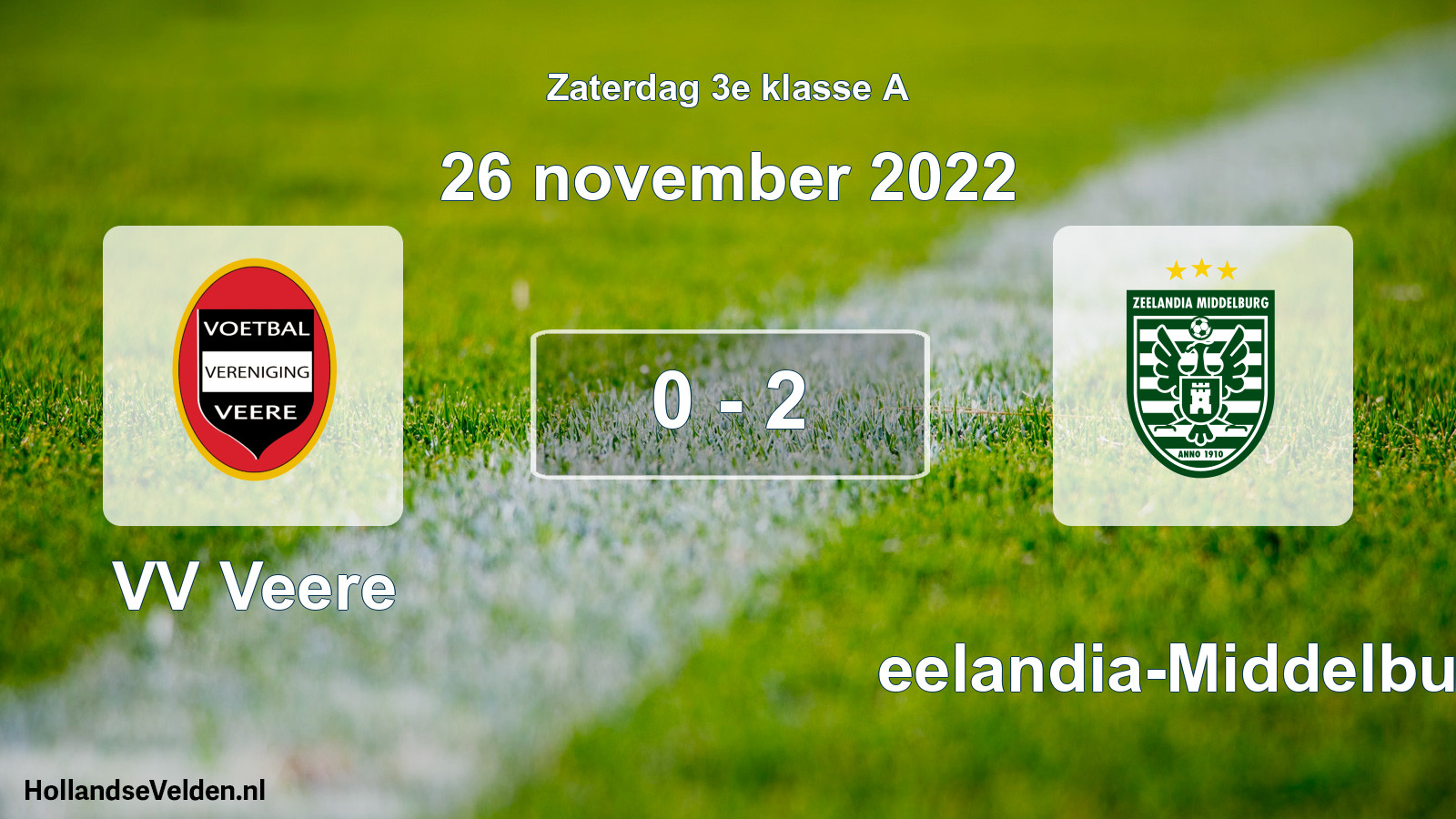 Gespeelde wedstrijd: VV Veere - Zeelandia-Middelburg 0 - 2 (26 november 2022)
