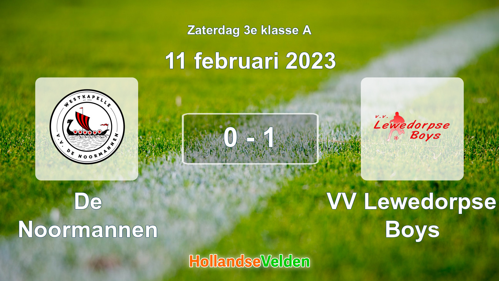 Gespeelde wedstrijd: De Noormannen - VV Lewedorpse Boys 0 - 1 (11 februari 2023)