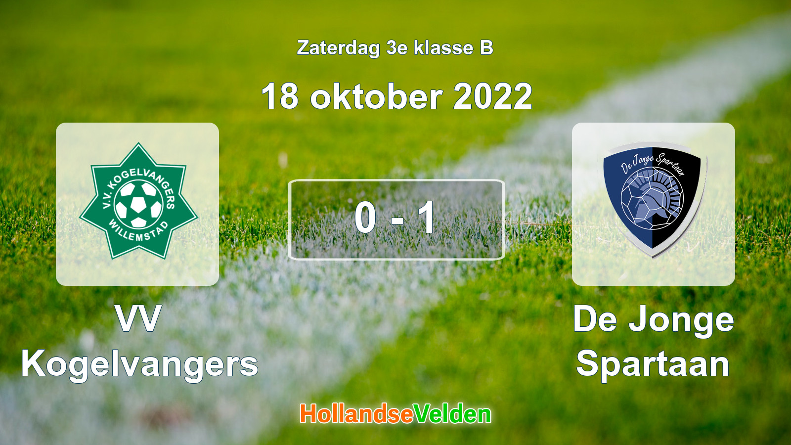 Gespeelde wedstrijd: VV Kogelvangers - De Jonge Spartaan 0 - 1 (18 oktober 2022)