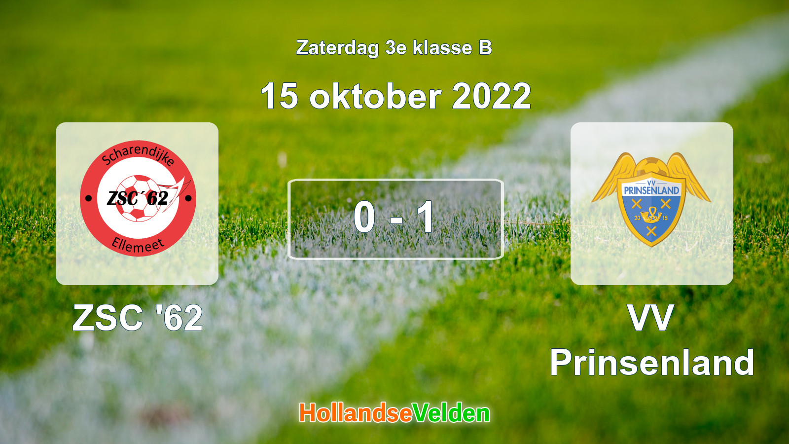Gespeelde wedstrijd: ZSC '62 - VV Prinsenland 0 - 1 (15 oktober 2022)