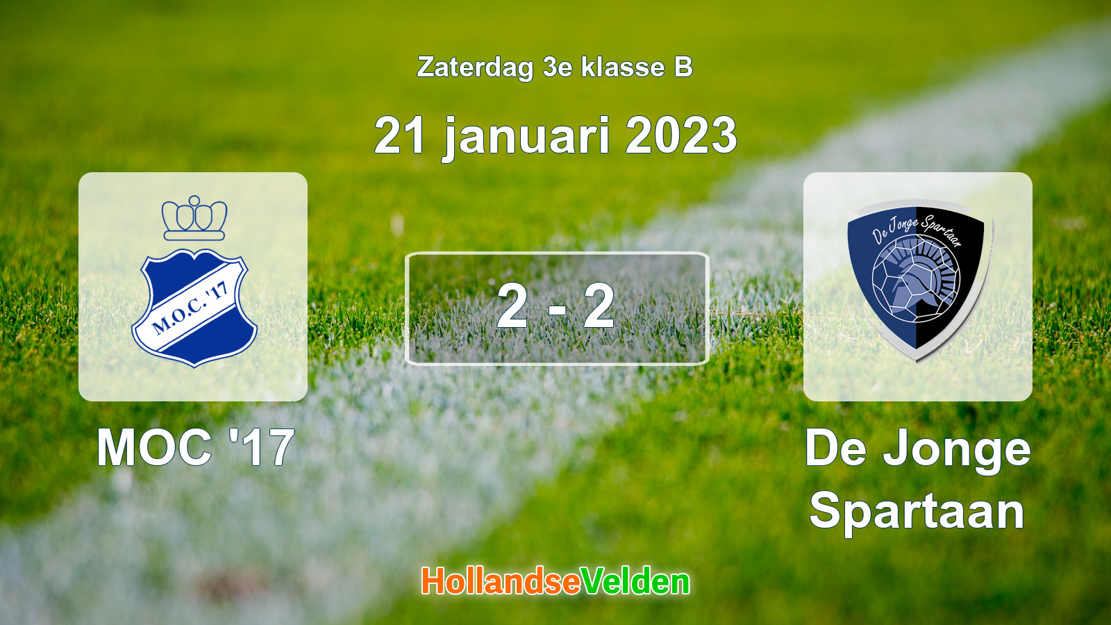 Gespeelde wedstrijd: MOC '17 - De Jonge Spartaan 2 - 2 (21 januari 2023)
