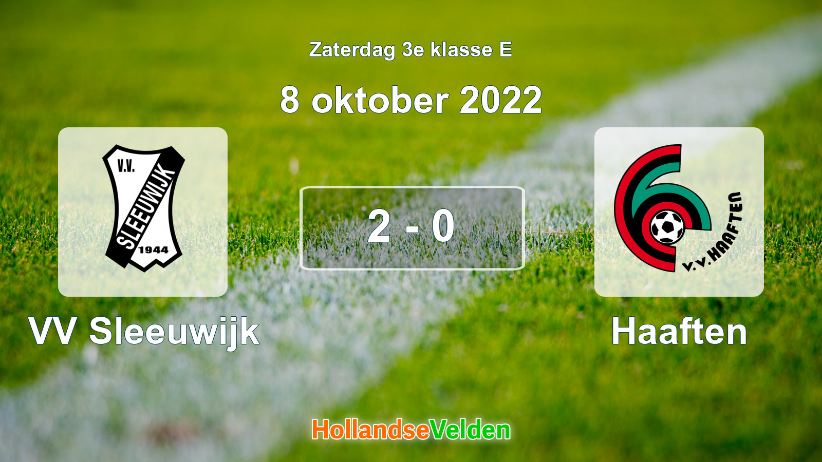 Gespeelde wedstrijd: VV Sleeuwijk - Haaften 2 - 0 (8 oktober 2022)