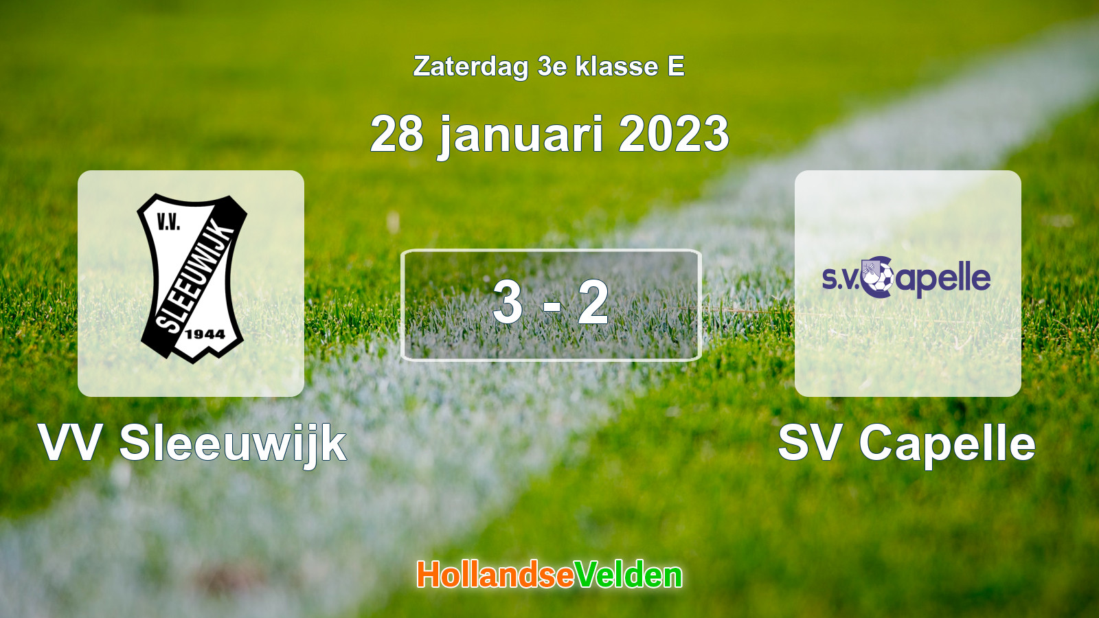 Gespeelde wedstrijd: VV Sleeuwijk - SV Capelle 3 - 2 (28 januari 2023)