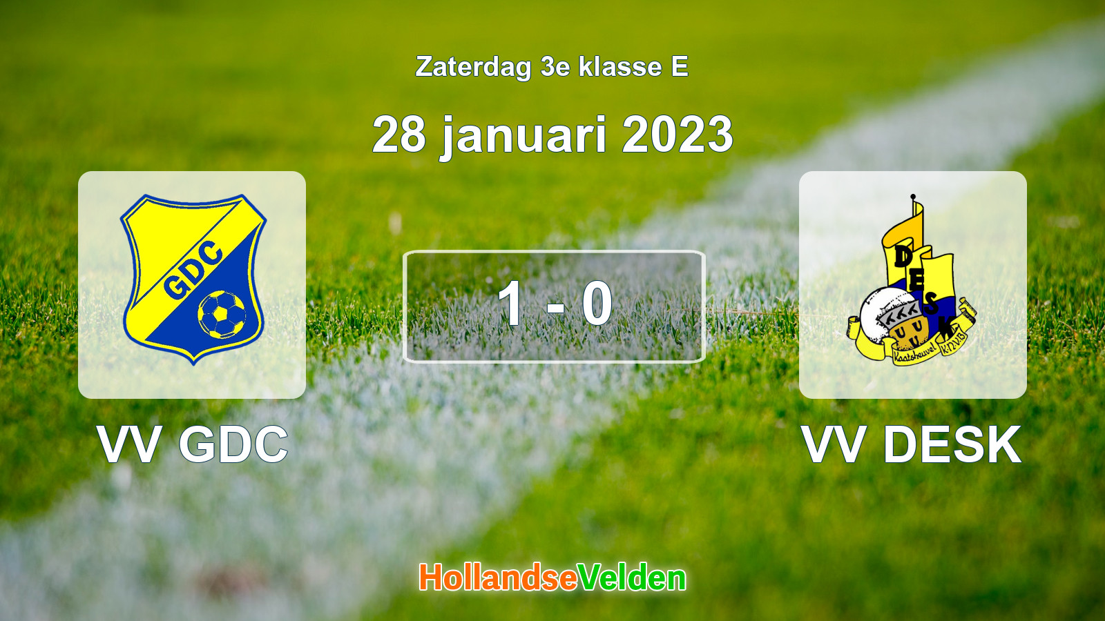 Gespeelde wedstrijd: VV GDC - VV DESK 1 - 0 (28 januari 2023)
