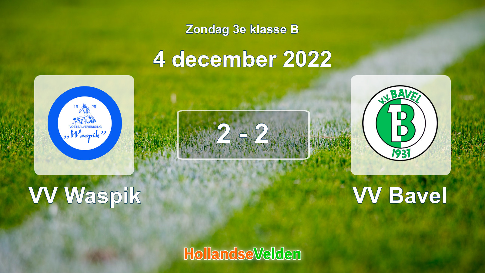 Gespeelde wedstrijd: VV Waspik - VV Bavel 2 - 2 (4 december 2022)
