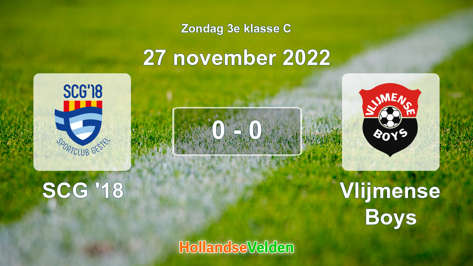 Gespeelde wedstrijd: SCG '18 - Vlijmense Boys 0 - 0 (27 november 2022)