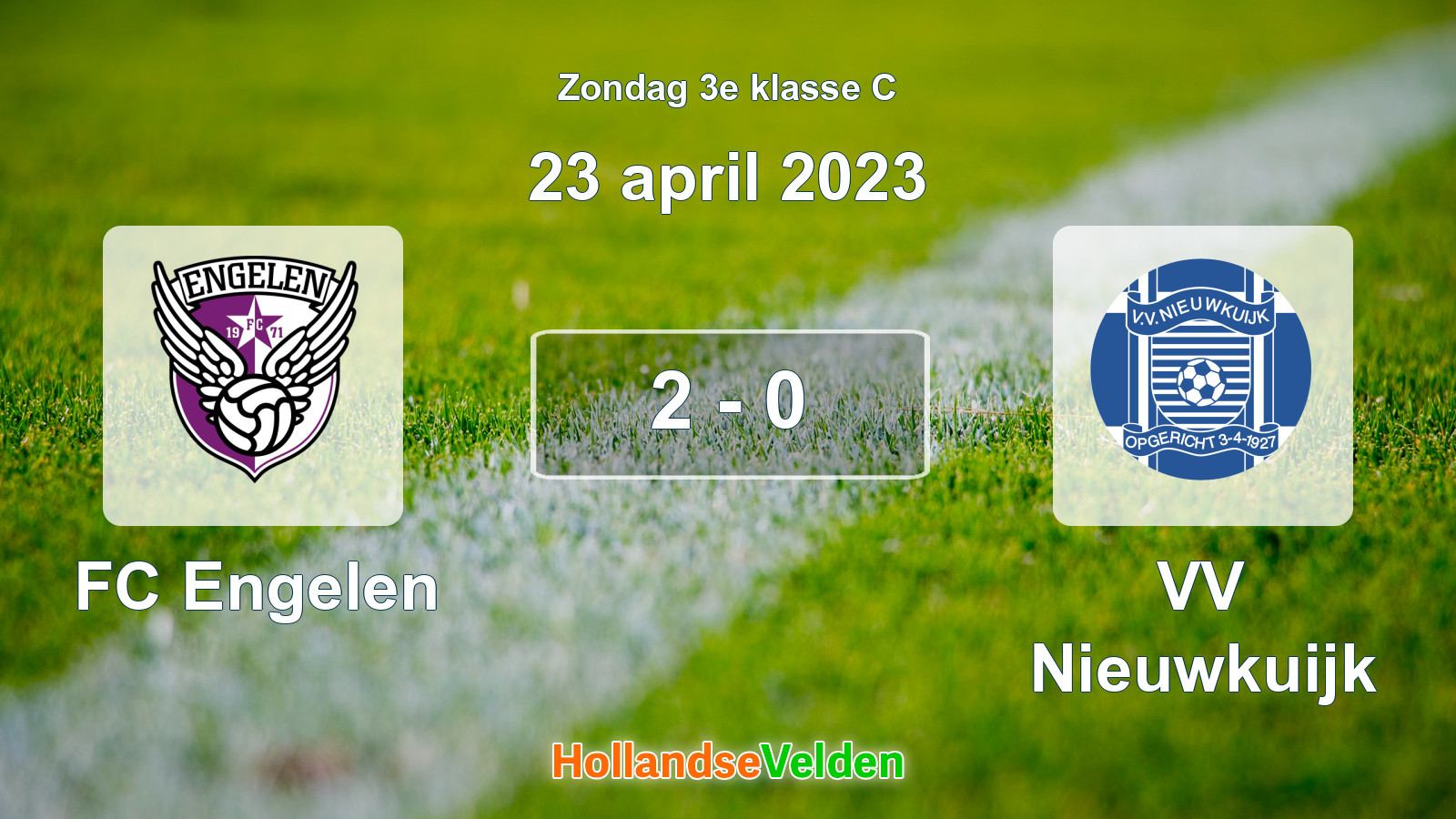 Gespeelde wedstrijd: FC Engelen - VV Nieuwkuijk 2 - 0 (23 april 2023)