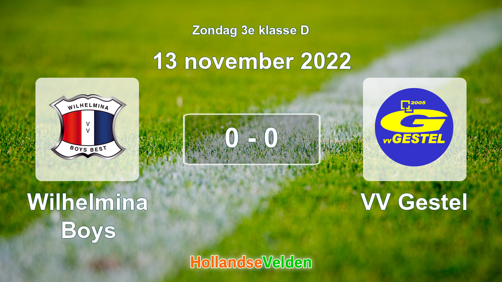Gespeelde wedstrijd: Wilhelmina Boys - VV Gestel 0 - 0 (13 november 2022)