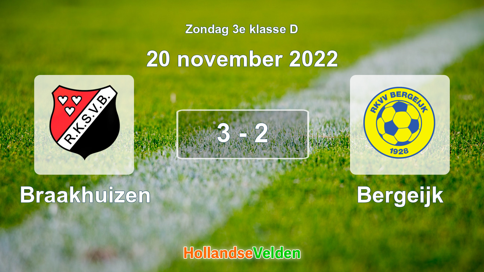 Gespeelde wedstrijd: Braakhuizen - Bergeijk 3 - 2 (20 november 2022)