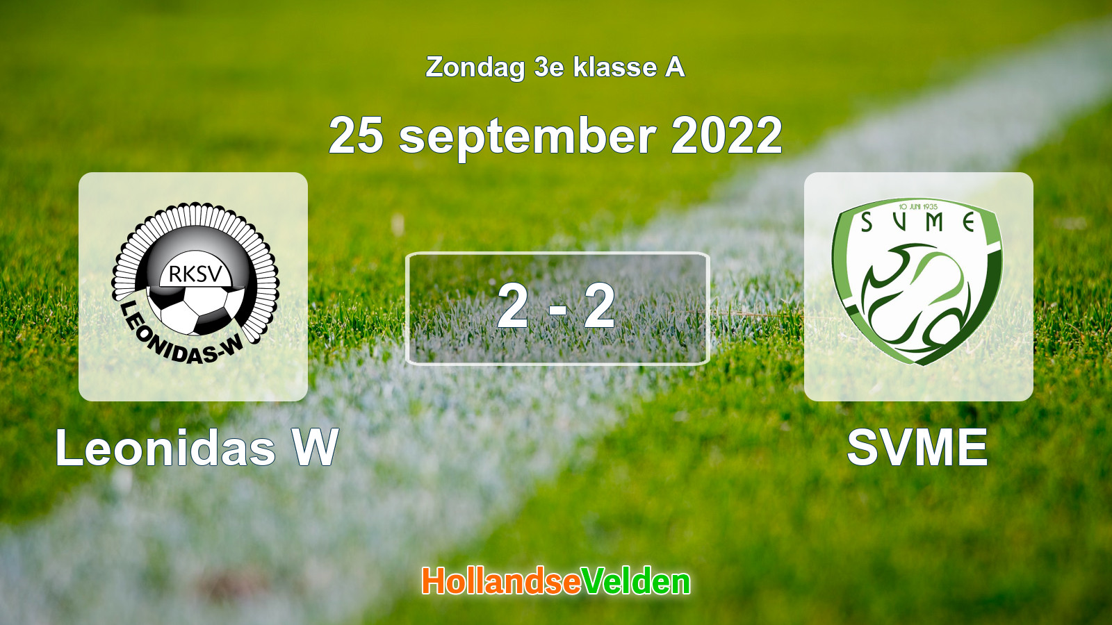 Gespeelde wedstrijd: Leonidas W - SVME 2 - 2 (25 september 2022)