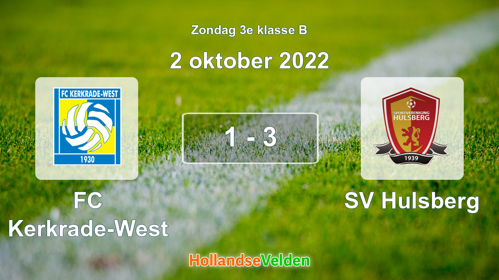 Gespeelde wedstrijd: FC Kerkrade-West - SV Hulsberg 1 - 3 (2 oktober 2022)