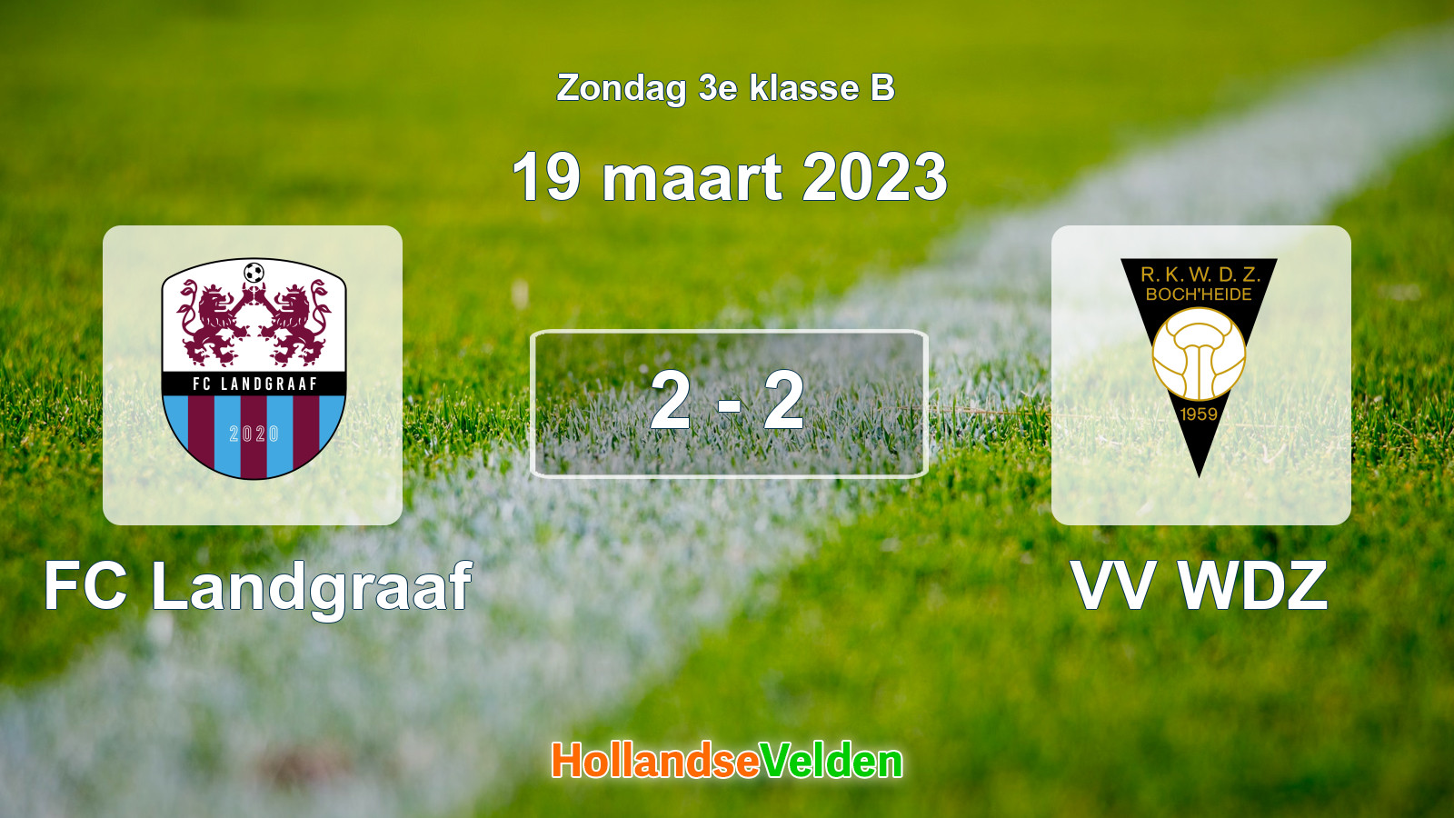 Gespeelde wedstrijd: FC Landgraaf - VV WDZ 2 - 2 (19 maart 2023)