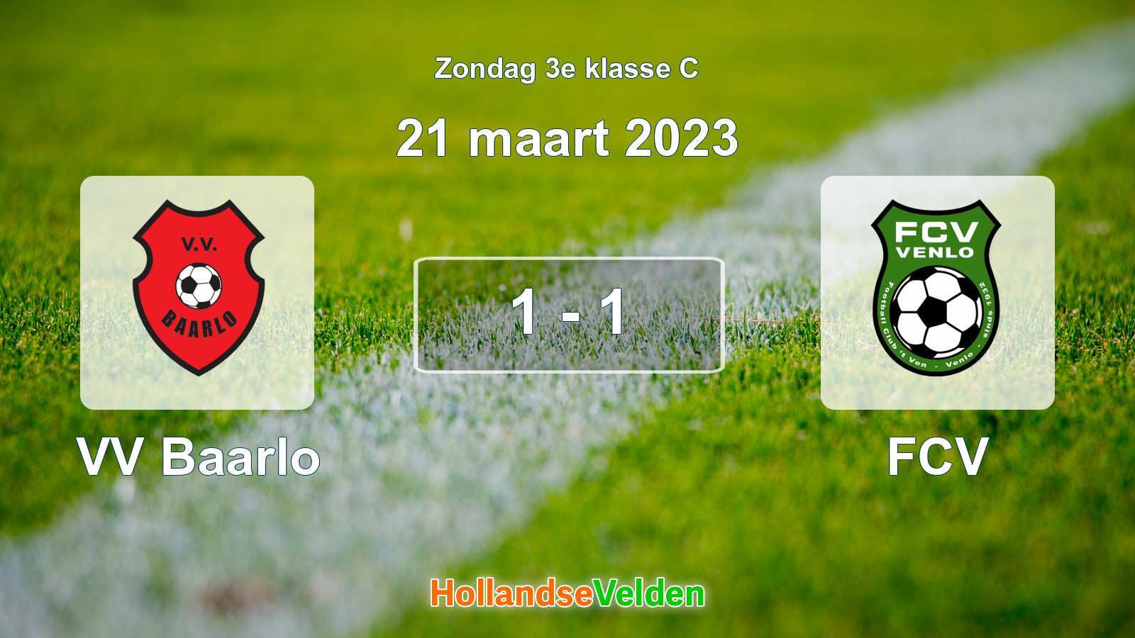 Gespeelde wedstrijd: VV Baarlo - FCV 1 - 1 (21 maart 2023)