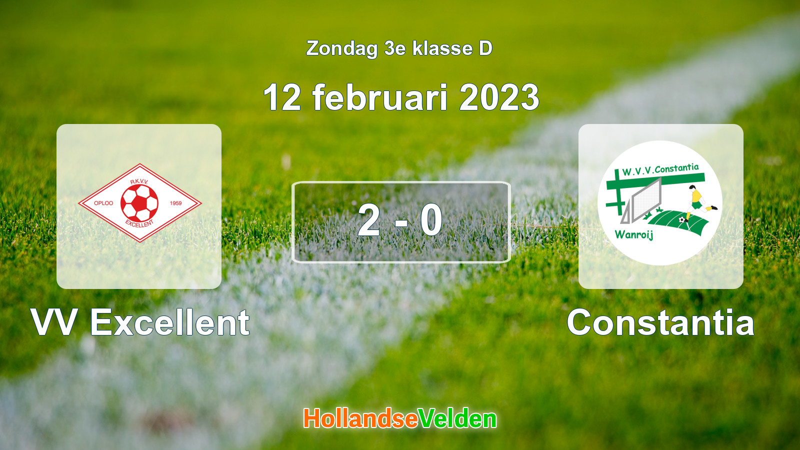 Gespeelde wedstrijd: VV Excellent - Constantia 2 - 0 (12 februari 2023)
