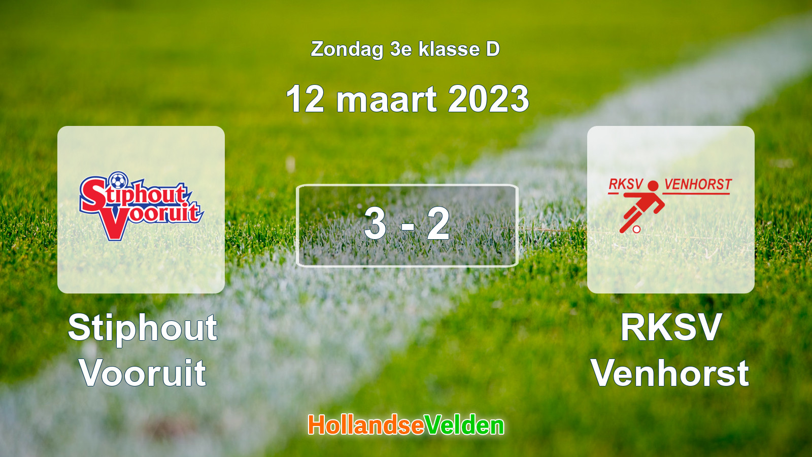 Gespeelde wedstrijd: Stiphout Vooruit - RKSV Venhorst 3 - 2 (12 maart 2023)
