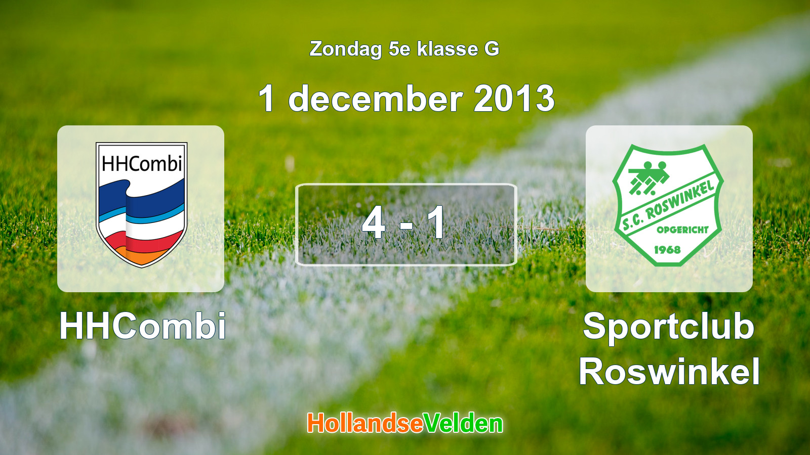 Gespeelde wedstrijd: HHCombi - Sportclub Roswinkel 4 - 1 (1 december 2013)