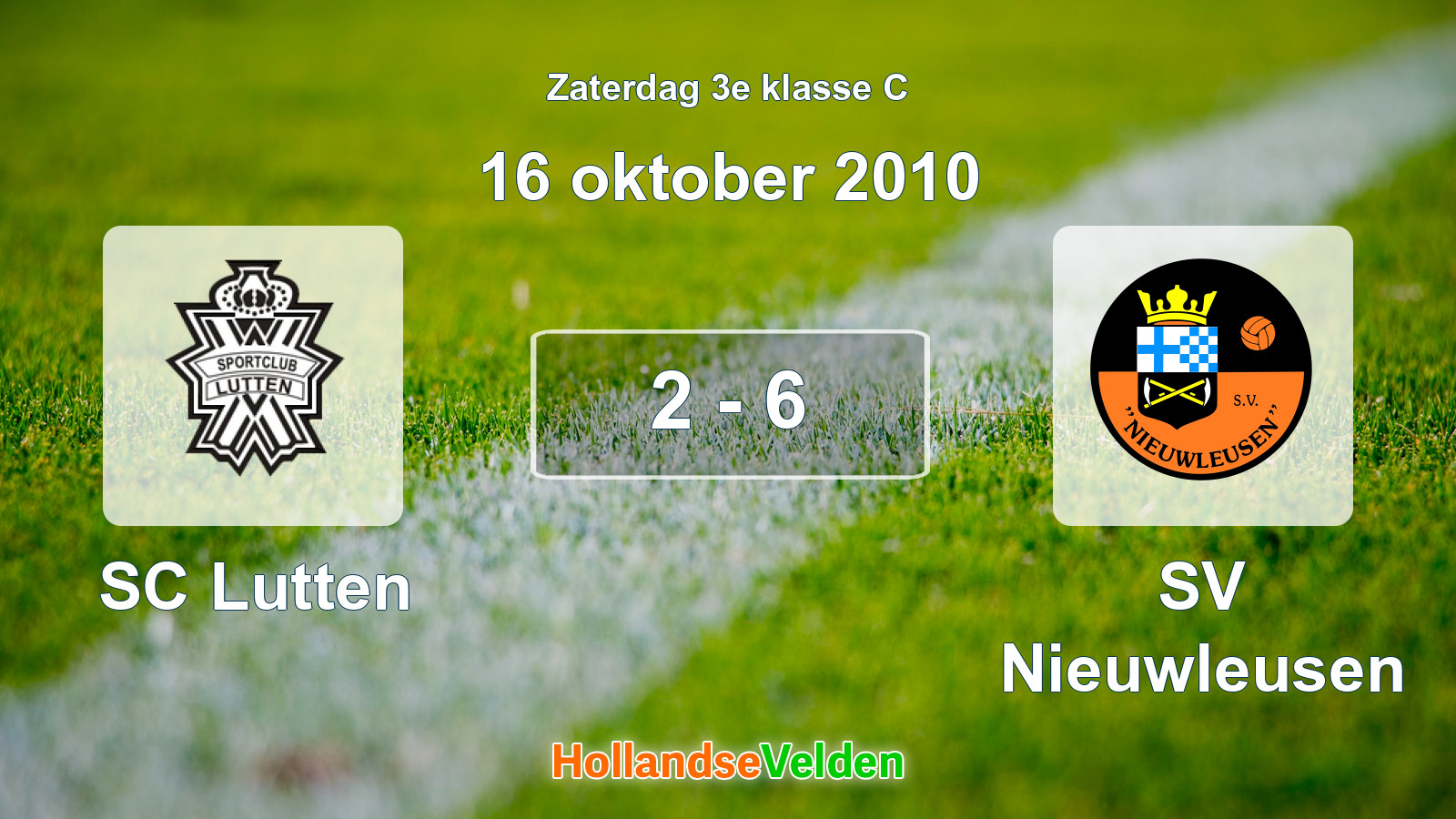 Gespeelde wedstrijd: SC Lutten - SV Nieuwleusen 2 - 6 (16 oktober 2010)