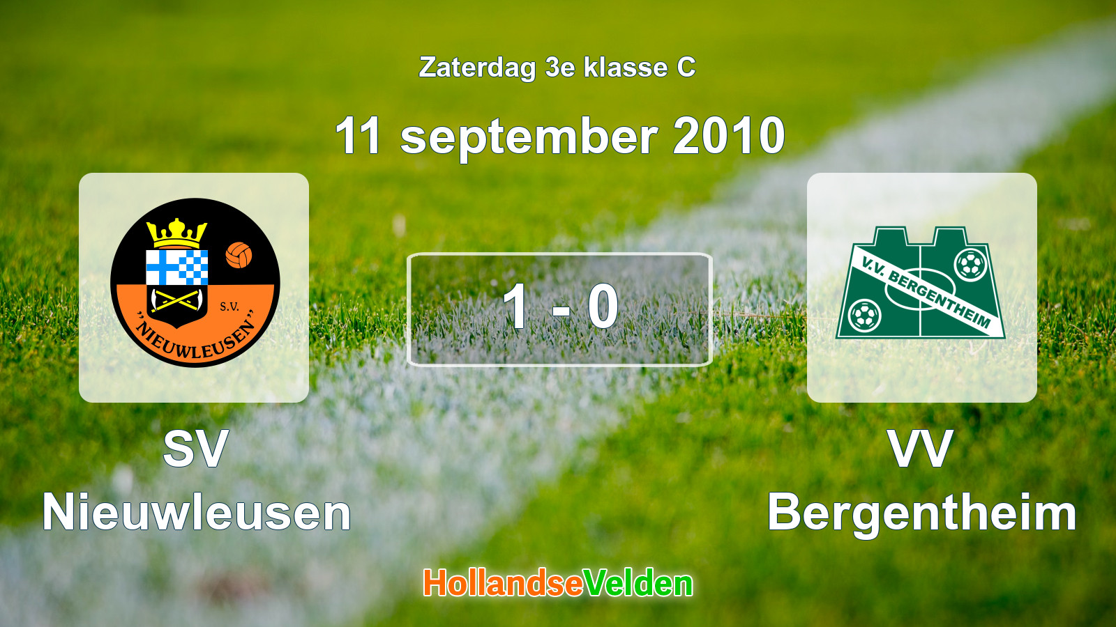 Gespeelde wedstrijd: SV Nieuwleusen - VV Bergentheim 1 - 0 (11 september 2010)