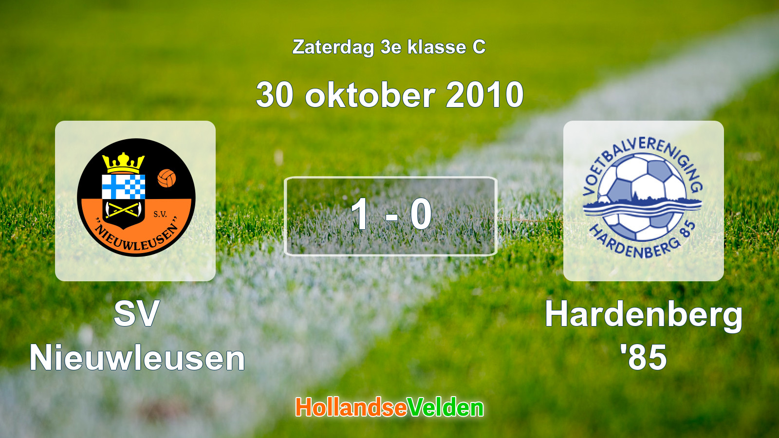 Gespeelde wedstrijd: SV Nieuwleusen - Hardenberg '85 1 - 0 (30 oktober 2010)