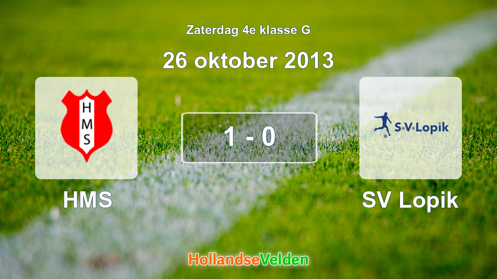 Gespeelde wedstrijd: HMS - SV Lopik 1 - 0 (26 oktober 2013)