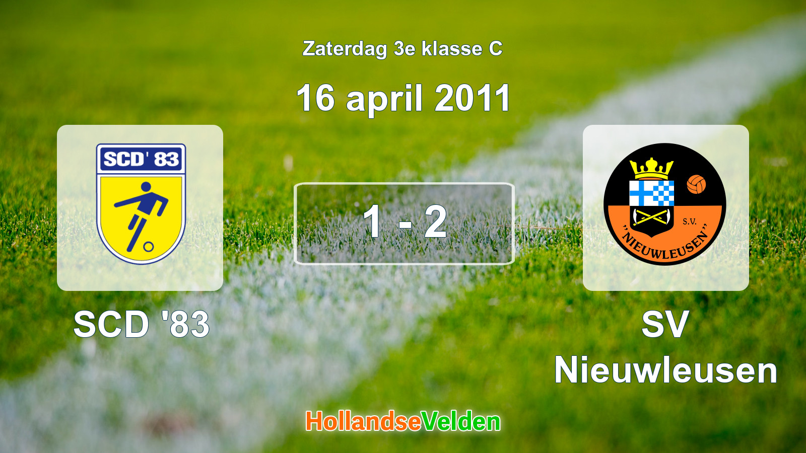 Gespeelde wedstrijd: SCD '83 - SV Nieuwleusen 1 - 2 (16 april 2011)