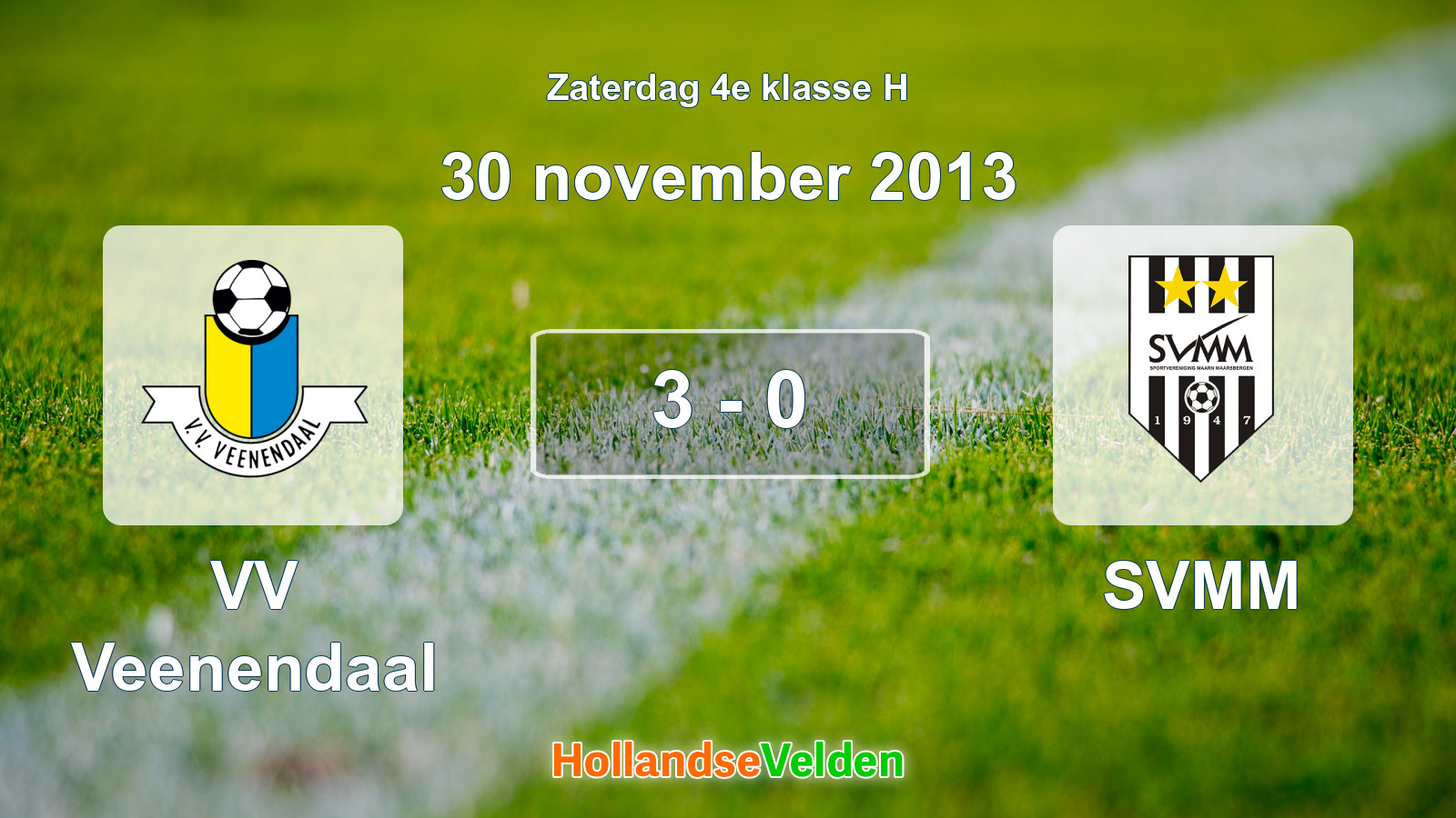 Gespeelde wedstrijd: VV Veenendaal - SVMM 3 - 0 (30 november 2013)