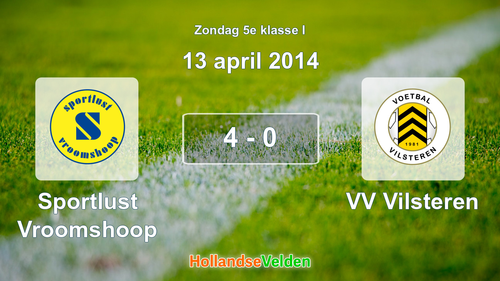 Gespeelde wedstrijd: Sportlust Vroomshoop - VV Vilsteren 4 - 0 (13 april 2014)