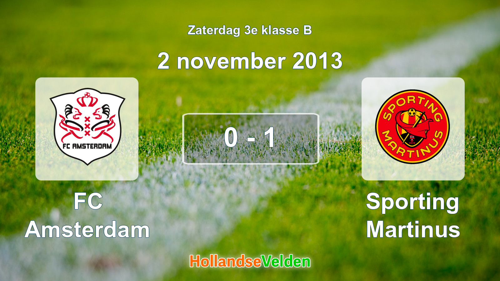 Gespeelde wedstrijd: FC Amsterdam - Sporting Martinus 0 - 1 (2 november 2013)