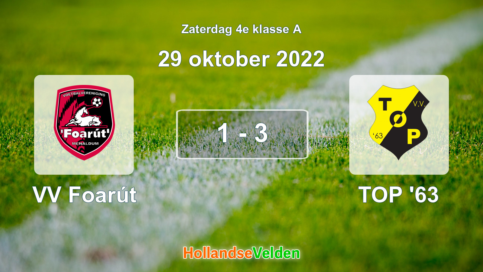 Gespeelde wedstrijd: VV Foarút - TOP '63 1 - 3 (29 oktober 2022)