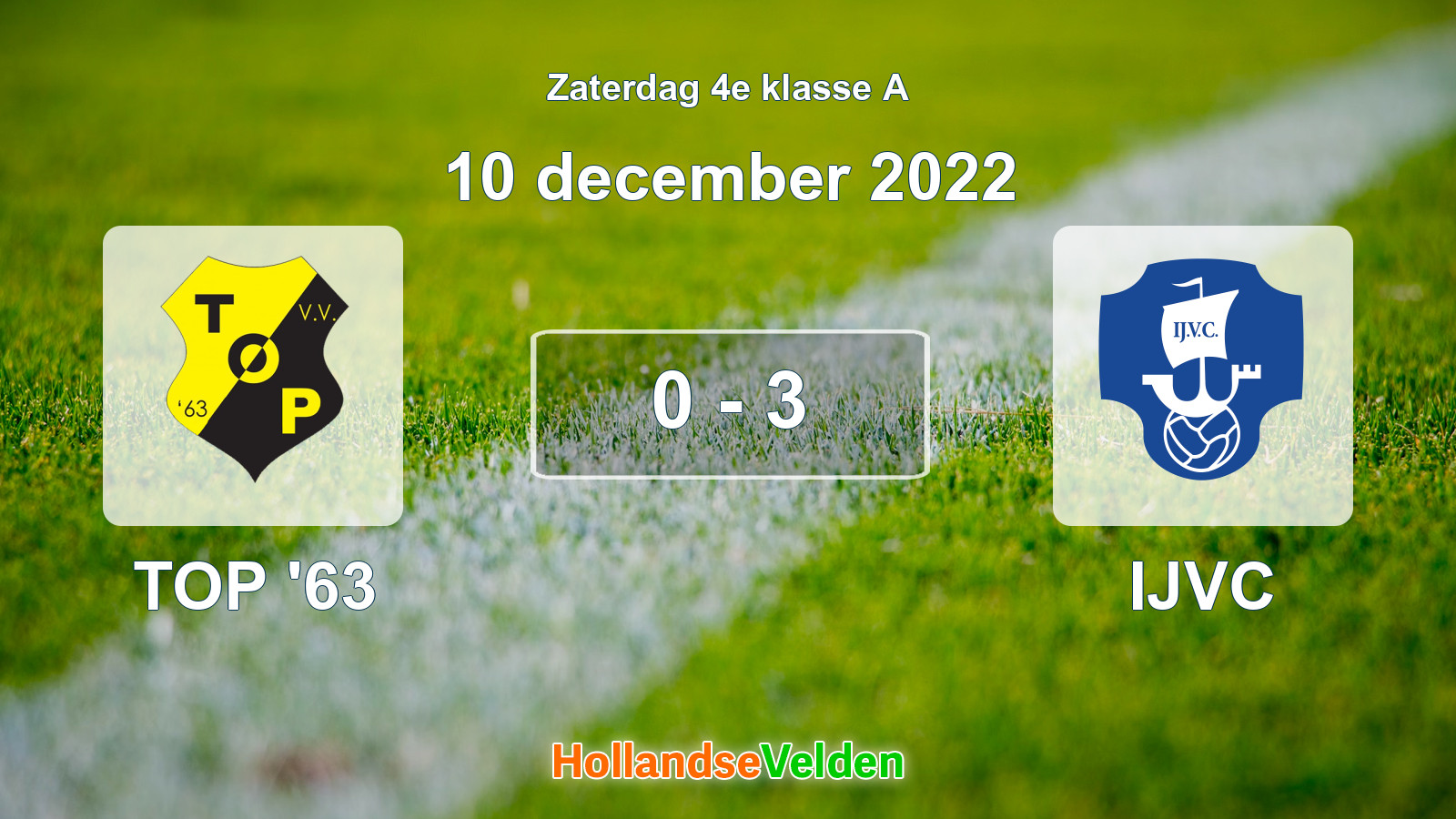 Gespeelde wedstrijd: TOP '63 - IJVC 0 - 3 (10 december 2022)