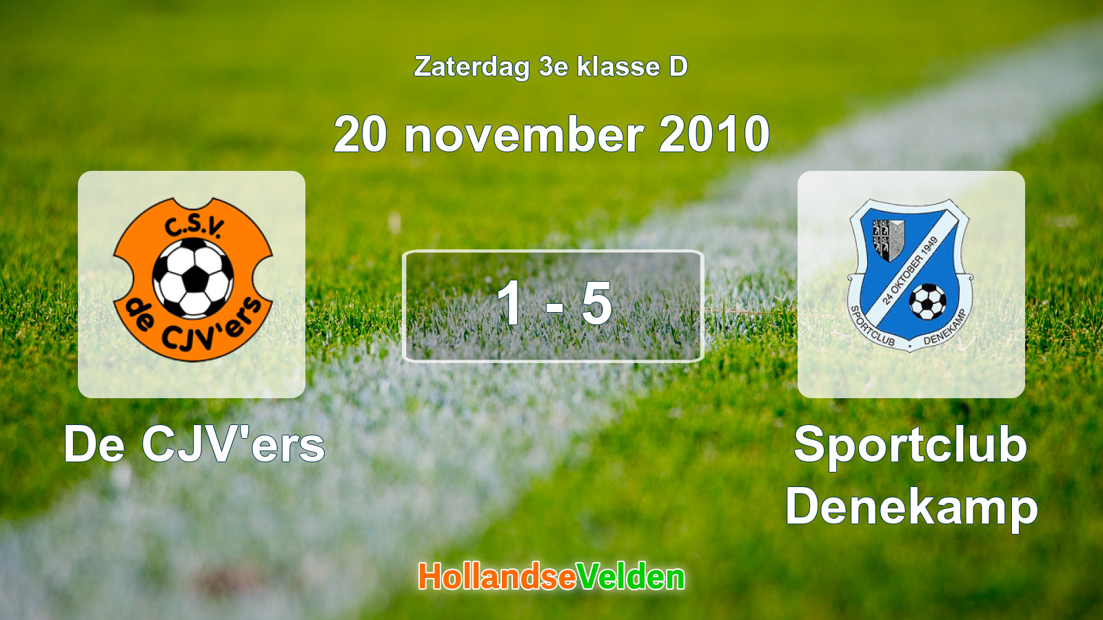 Gespeelde wedstrijd: De CJV'ers - Sportclub Denekamp 1 - 5 (20 november 2010)