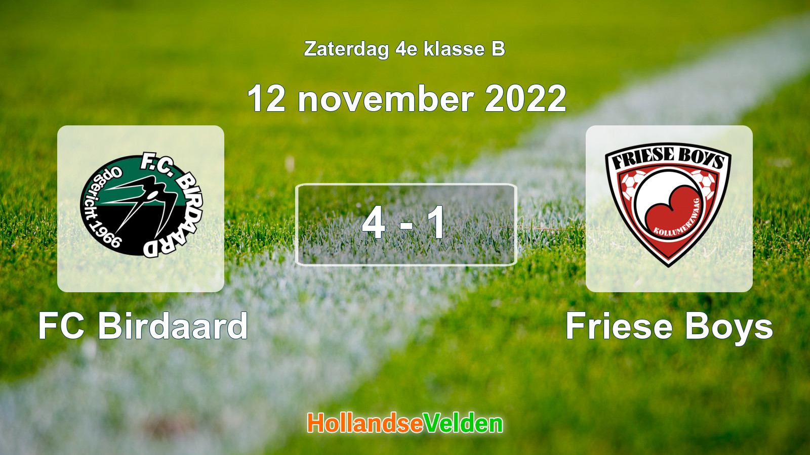 Gespeelde wedstrijd: FC Birdaard - Friese Boys 4 - 1 (12 november 2022)