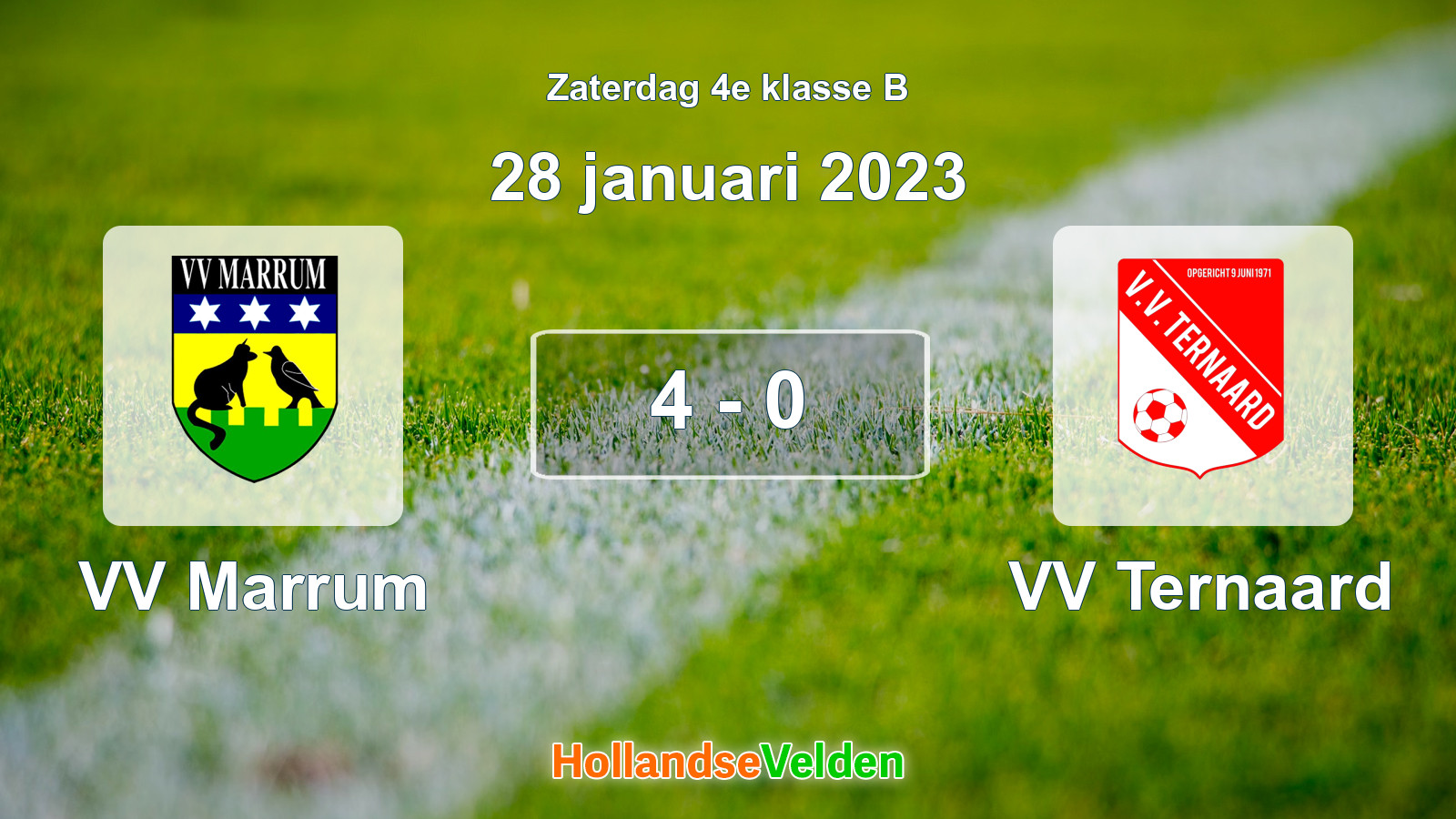 Gespeelde wedstrijd: VV Marrum - VV Ternaard 4 - 0 (28 januari 2023)