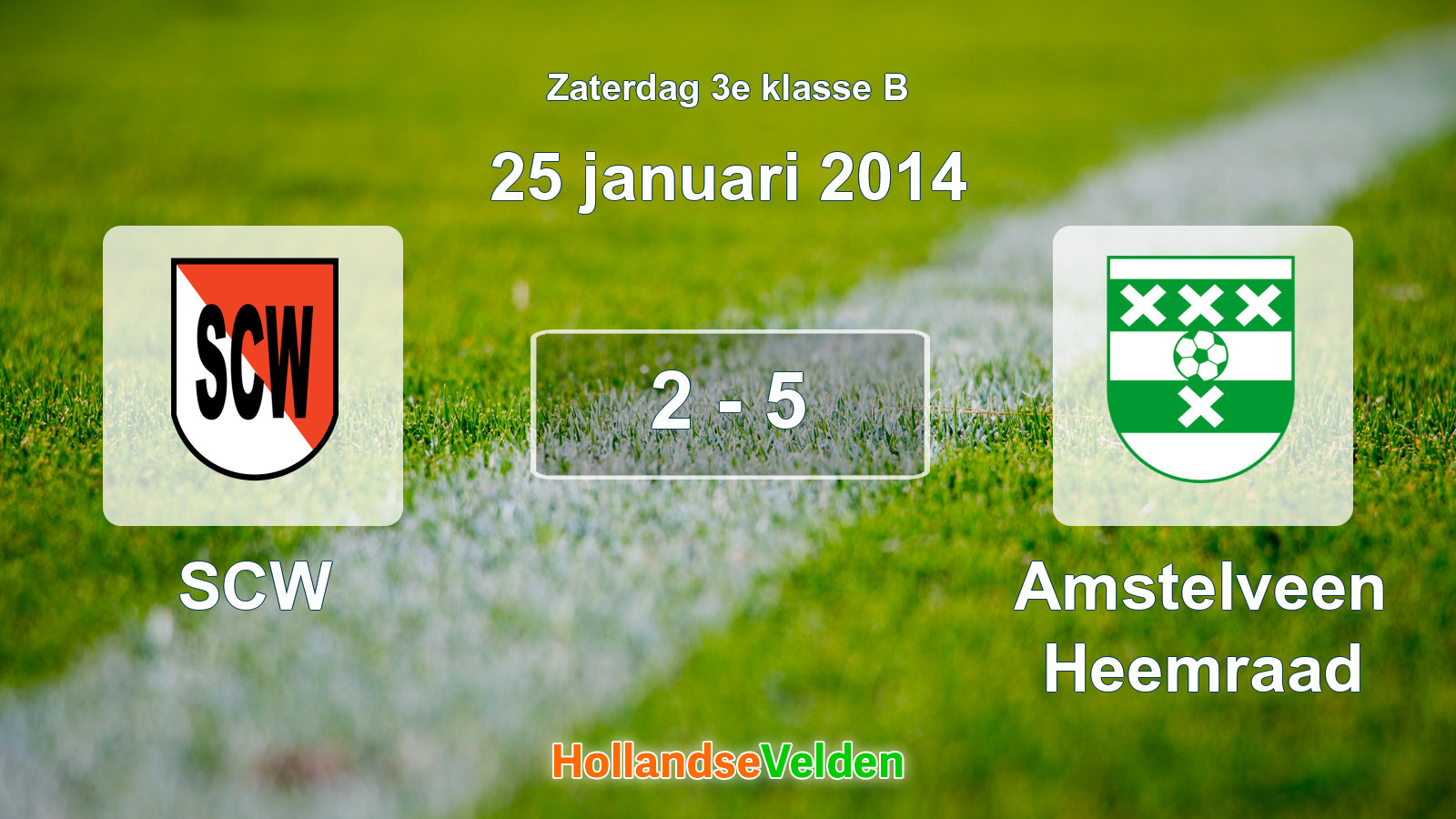 Gespeelde wedstrijd: SCW - Amstelveen Heemraad 2 - 5 (25 januari 2014)